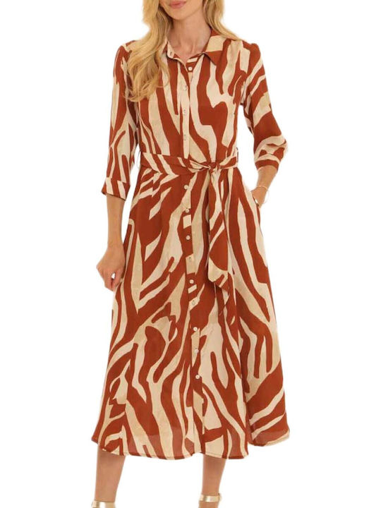 Pomodoro Rochie de Birou Cărămizie