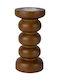 Wooden Candle Holder In Brown Colour 12.5x12x26cm