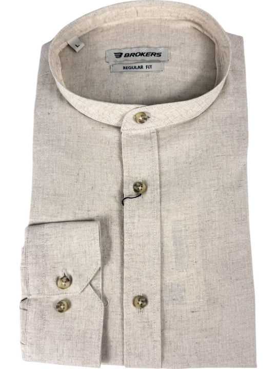 Brokers Jeans Cămașă Din In Cu Mâneca Scurtă Re...