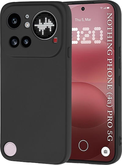 Husă Din Silicon Mătăsos Nimic Telefon 4a Pro Set De Stickere Antisoc Softelegance Neagră