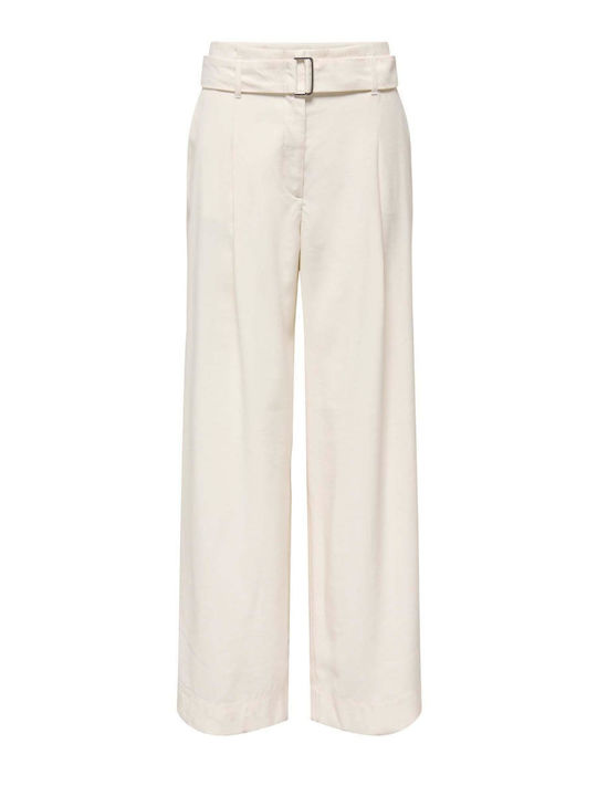 Only Wide Women's High Rise Fabric Trousers in ...