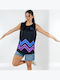 Damen Bluse mit Netz Schwarz