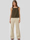 Women's Jean Pants in Straight Leg Style Ecru