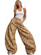 Women's Jean Pants in Baggy Leg Style Brown
