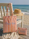 Kaemingk Stoff Strandtasche mit Kulturtasche Orange
