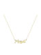 Mum Necklace From 9 K Gold With Zircon