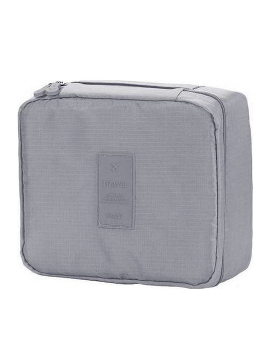 Waterproof Textile Travel Cosmetic Bag Gray