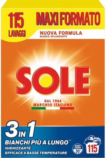 Sole Απορρυπαντικό Ρούχων σε Σκόνη 5.75kg (115 Μεζούρες)