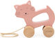 Trixie Pull Along Toy Mrs Wooden for 18+ Months