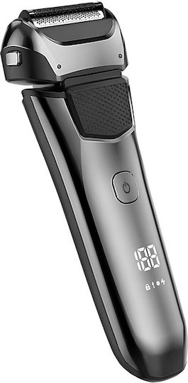Avizar Ip67 Waterproof Rechargeable Electric Shaver 5w Triple Blade Led 100 Min Runtime Black Silver