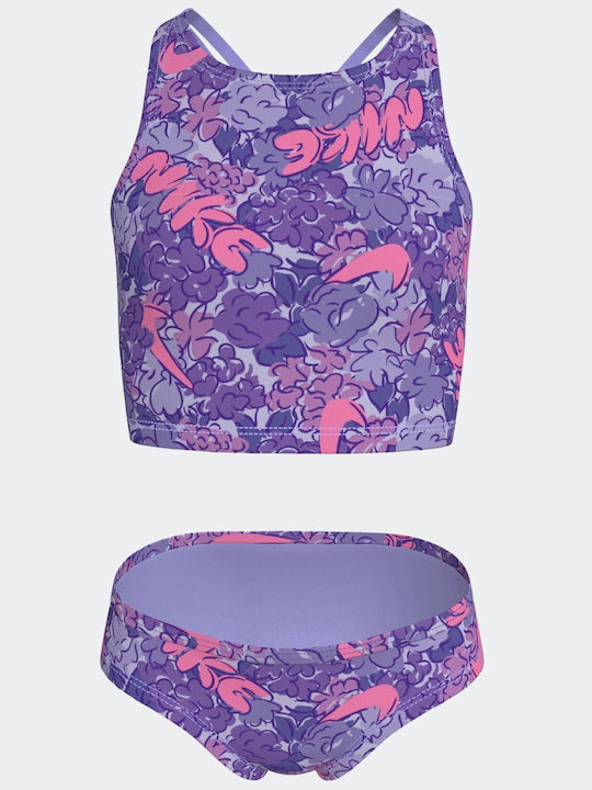 Nike Spiderback Kids Swimwear Set Light Thistle