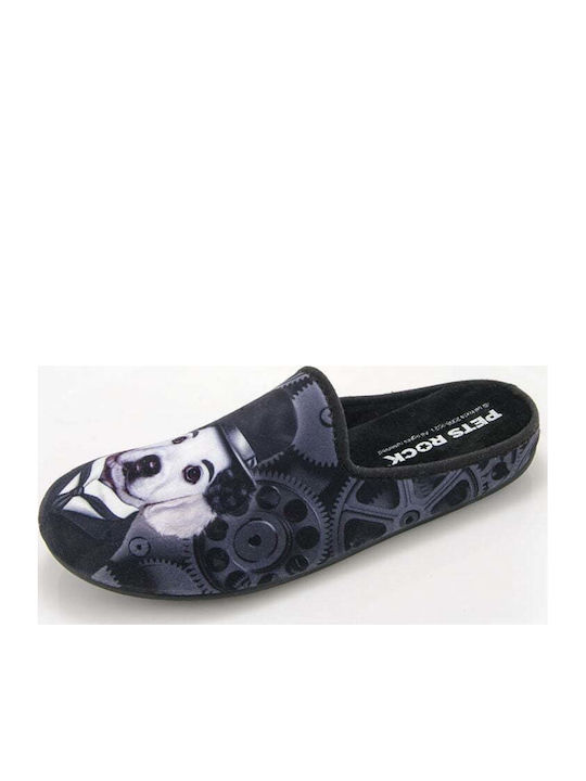 Pets Rock Winter Men's Slippers Brown
