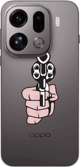 Oppo Find X9 Pro Heart Gun Transparent Silicone TPU Case