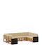 Ecksofa Outdoor Kunststoff mit Kissen 304x195.5x73cm