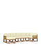 Corner Outdoor Sofa Plastic with Cushions 306x128.5x73cm