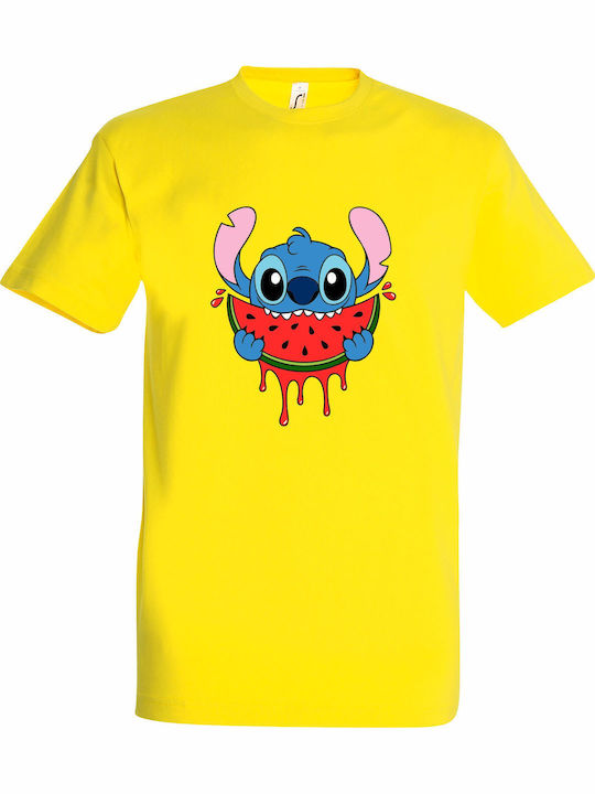 Tricou Unisex Stitch Loves Summer Watermelon Lă...