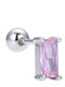 Silver And More Earring Bar Gold Plated Steel Pink