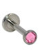 Silver And More Ohrring Stift Mund aus Vergoldetem Titan 6 x 1,2 mm Rosa