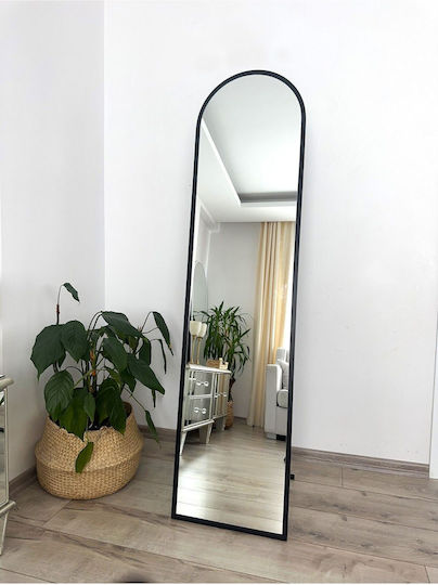 SteweHome Oglindă de Perete Ovală cu Cadru Metalic Negru 40x160cm