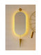 SteweHome SteweHome Wandspiegel Oval mit Gelbem Metallrahmen & LED Beleuchtung 80x30cm