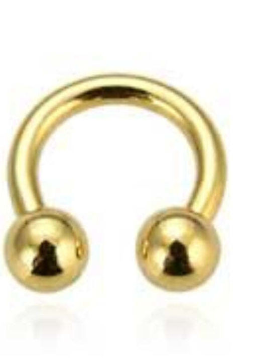 Silver And More Barbell Eyebrow Piercing Earring Gold Plated Steel 8 x 3mm White
