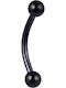 Silver And More Earring Eyebrow Bar Steel 8 x 3mm Black
