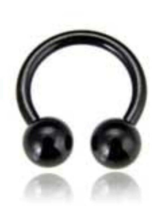Silver And More Barbell Eyebrow Piercing Earring Steel 8 x 3mm Black