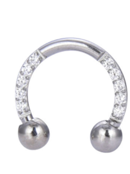 Silver And More Barbell Earring Steel 8 x 3mm Silver
