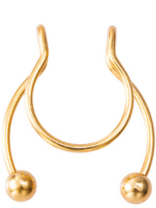 Silver And More Fake Septum Nose Piercing Earring Gold Plated Steel