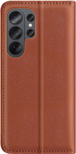Dux Ducis Anti-rfid Wallet Case Galaxy S26 Ultra Qi Wireless Charging Compatible Brown