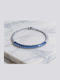 Blue Baguette Crystal Bracelet Silver Stainless Steel
