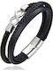 Silver And More Men's Bracelet with Infinity Design Made of Leather 21.5cm