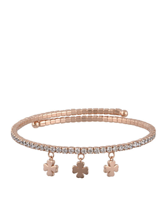 Silver And More Women's Riviera Silver Gold Plated Bracelet with Zircon
