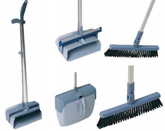 Lobby Set Dustpan Closed On Rod + Broom Lobby System 25 Cm