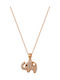Silver And More Necklace From Pink Gold Plated Silver With Zircon