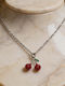 Cherry Pendant Necklace Silver Stainless Steel