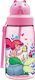 Laken Kids Water Bottle Plastic with Straw Pink 450ml