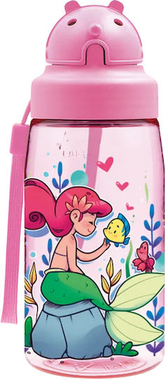 Laken Kids Water Bottle Plastic with Straw Pink 450ml