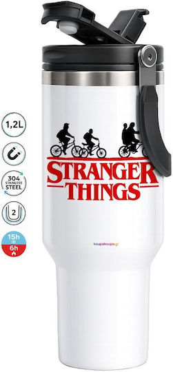 Stranger Things Red Mega Travel Mug Κούπα Ταξιδίου Διπλού Τοιχώματος Θερμό 1,2l