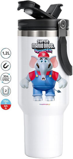 Super Mario Wonder Mega Travel Mug Double Wall Thermos 1.2L