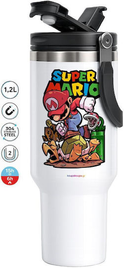 Super Mario Jump Mega Cană Termos De Călătorie Cu Perete Dublu 1,2l