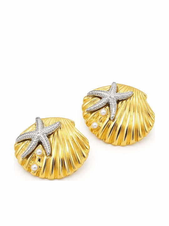 Charmy Earrings Made Of Gold Plated Steel Beige