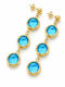 Charmy Dangle Earrings Made of Gold Plated Steel with Light Blue Stones