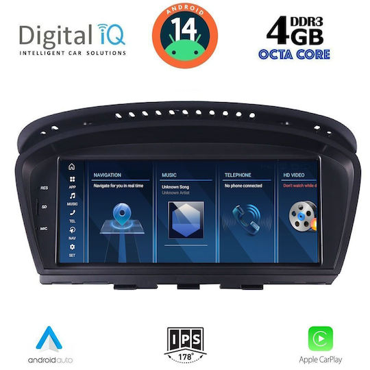 Digital IQ Car Audio System for BMW E60 2008-2011 (Bluetooth/USB/AUX/WiFi/GPS/Apple CarPlay/Android Auto) with 8.8" Touch Screen