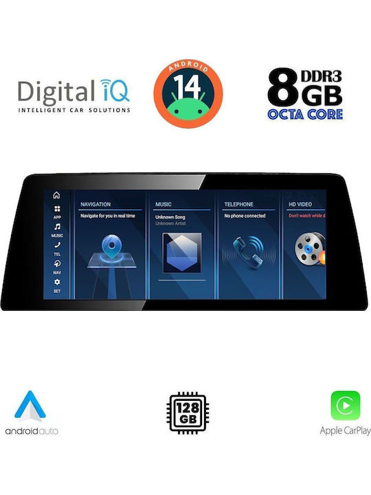 Digital IQ Car Audio System for BMW X5 (E70) / X6 (E71) 2009-2013 (Bluetooth/USB/AUX/WiFi/GPS/Apple CarPlay/Android Auto) with 10.25" Touch Screen