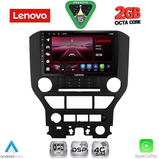 Lenovo Car Audio System for Ford Mustang 2015-2020 (Bluetooth/USB/WiFi/GPS/Apple CarPlay/Android Auto) with 9" Touch Screen