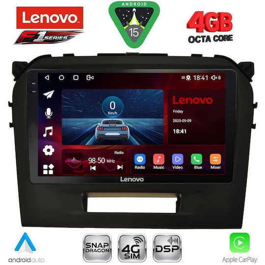 Lenovo Car Audio System for Suzuki Vitara 2016-2022 Bluetooth USB WiFi GPS Apple CarPlay Android Auto with 9" Touch Screen