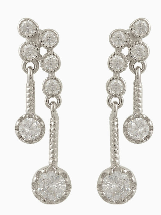Silver And More Silver Earrings with Stones