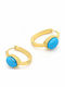 Charmy Gold Plated Steel Hoop Earrings with Turquoise Stones
