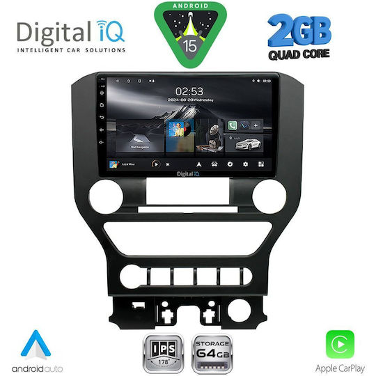 Digital IQ Ηχοσύστημα Αυτοκινήτου για Ford Mustang 2015-2020 (Bluetooth/USB/WiFi/GPS/Apple-Carplay/Android-Auto) με Οθόνη Αφής 9"